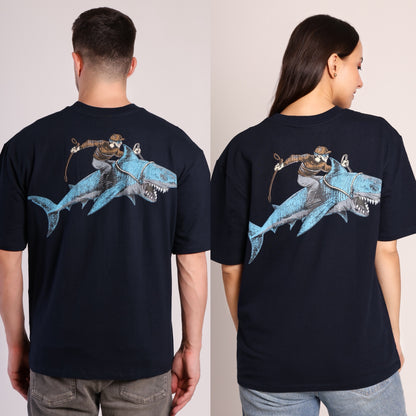 Navy Blue Shark Rider T-shirt