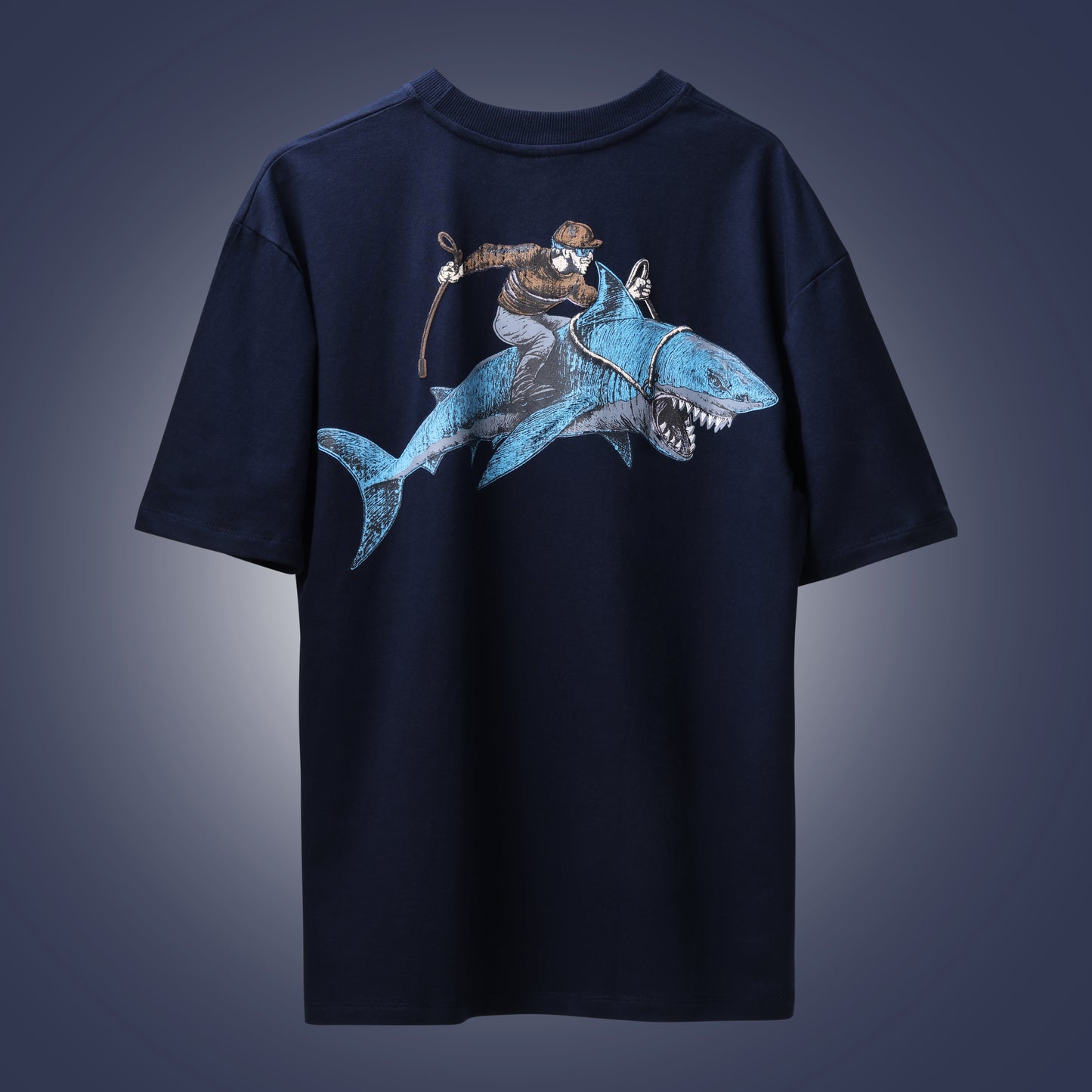 Navy Blue Shark Rider T-shirt