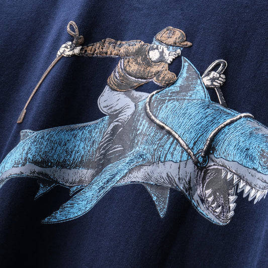 Navy Blue Shark Rider T-shirt